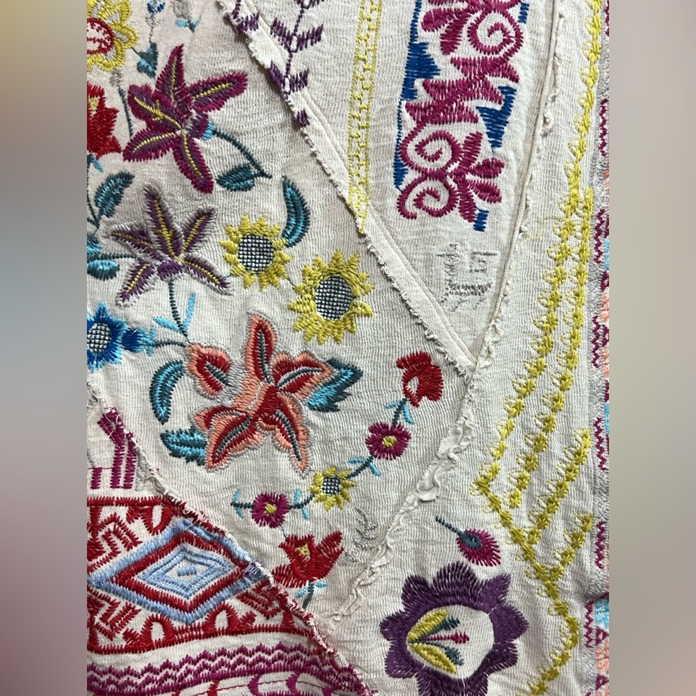 🌺 Johnny Was BIYA Embroidered Hooded Boho Cardigan Jacket Ivory Festival, medium - Picture 11 of 14